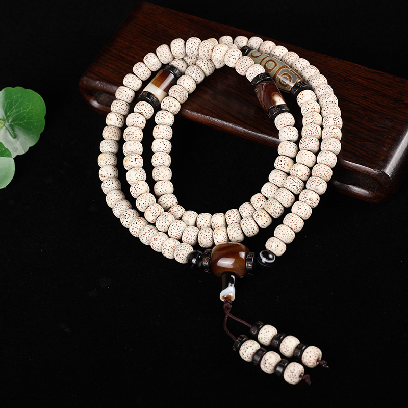 念珠 数珠 数珠 仏教美術 星月菩提腕珠 マンモス玉天然水晶玉隔珠 美品-