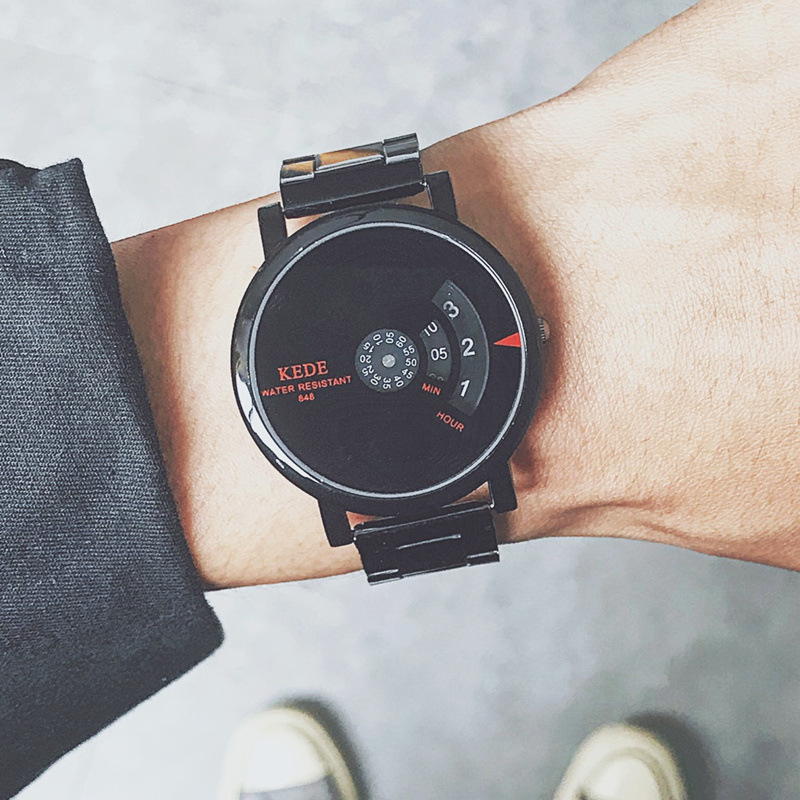 個性創意錶盤合金錶帶科技感宇宙概念簡約男女手錶