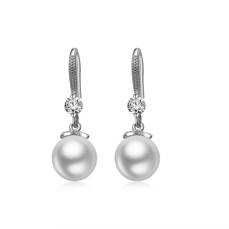 S925純銀鑲鋯鉆溫柔氣質珍珠耳飾女耳環耳墜網紅真銀耳釘耳環