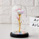 【金箔玫瑰玻璃罩禮盒】【LED夢幻燈束】超感動送女生禮物浪漫復古金箔永生玫瑰帶燈玻璃罩禮盒