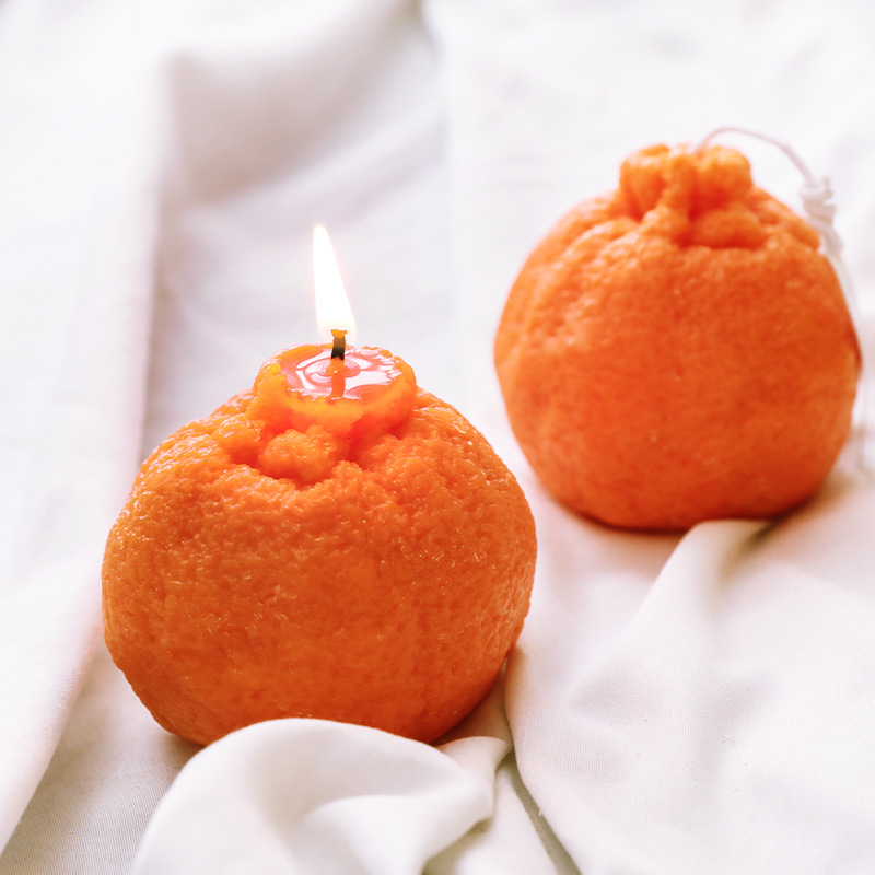 【二入】【可愛醜橘香氛蠟燭】【大豆脂蠟】純手工製韓國可愛水果植物精油小蒼蘭香氛蠟燭