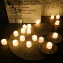 【24入盒裝電子蠟燭】【夢幻暖白光】【內置電池】浪漫生日求婚表白禮物24入暖白光電子蠟燭