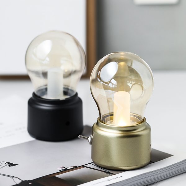 【復古燈泡燈】【LED小夜燈】原創設計工業風復古燈泡造型LED小夜燈桌燈