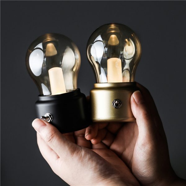 【復古燈泡燈】【LED小夜燈】原創設計工業風復古燈泡造型LED小夜燈桌燈